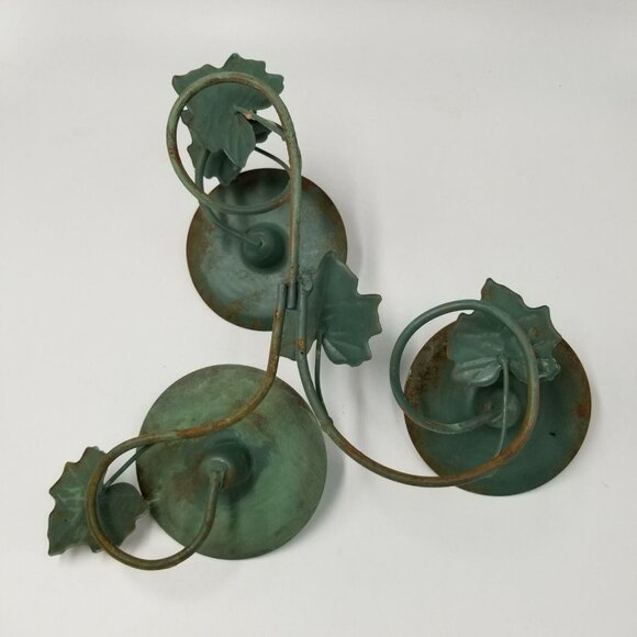 Vtg Homco 12009b Candlestick Pedestal Centerpiece Green Ivy Three Tiers - Picture 3 of 7